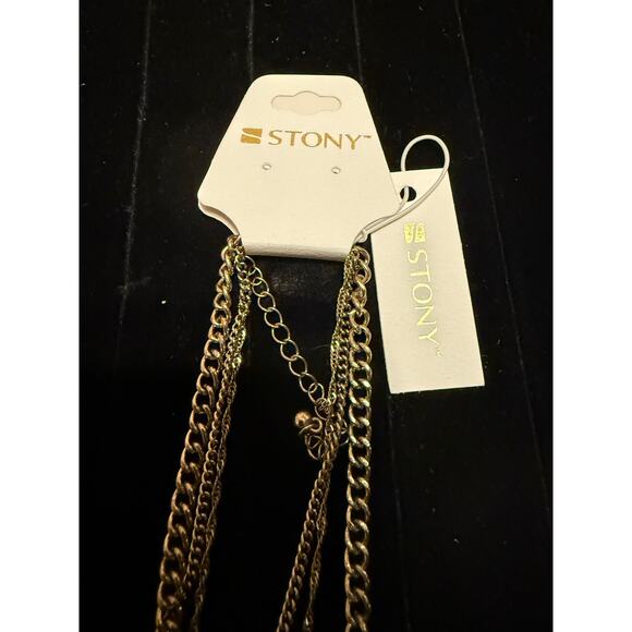 Long Layered Necklace with Bohemian Details, NWT, Stoney - Picture 1 of 4